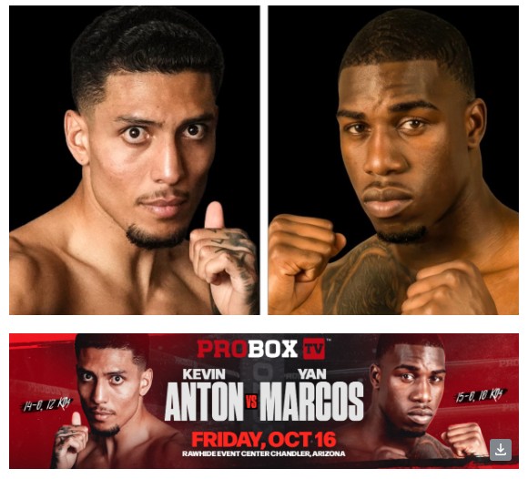 Kevin Anton to Face Yan Marcos in Battle of Undefeated Junior-Middleweight Southpaws, live on ProBoxTV, October 16, from Phoenix, Arizona