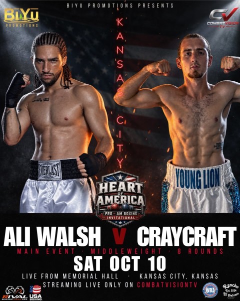 Nico Ali Walsh to Headline Biyu Promotions’ “Heart of America Pro + Am Boxing Invitational” October 9-10 in Kansas City